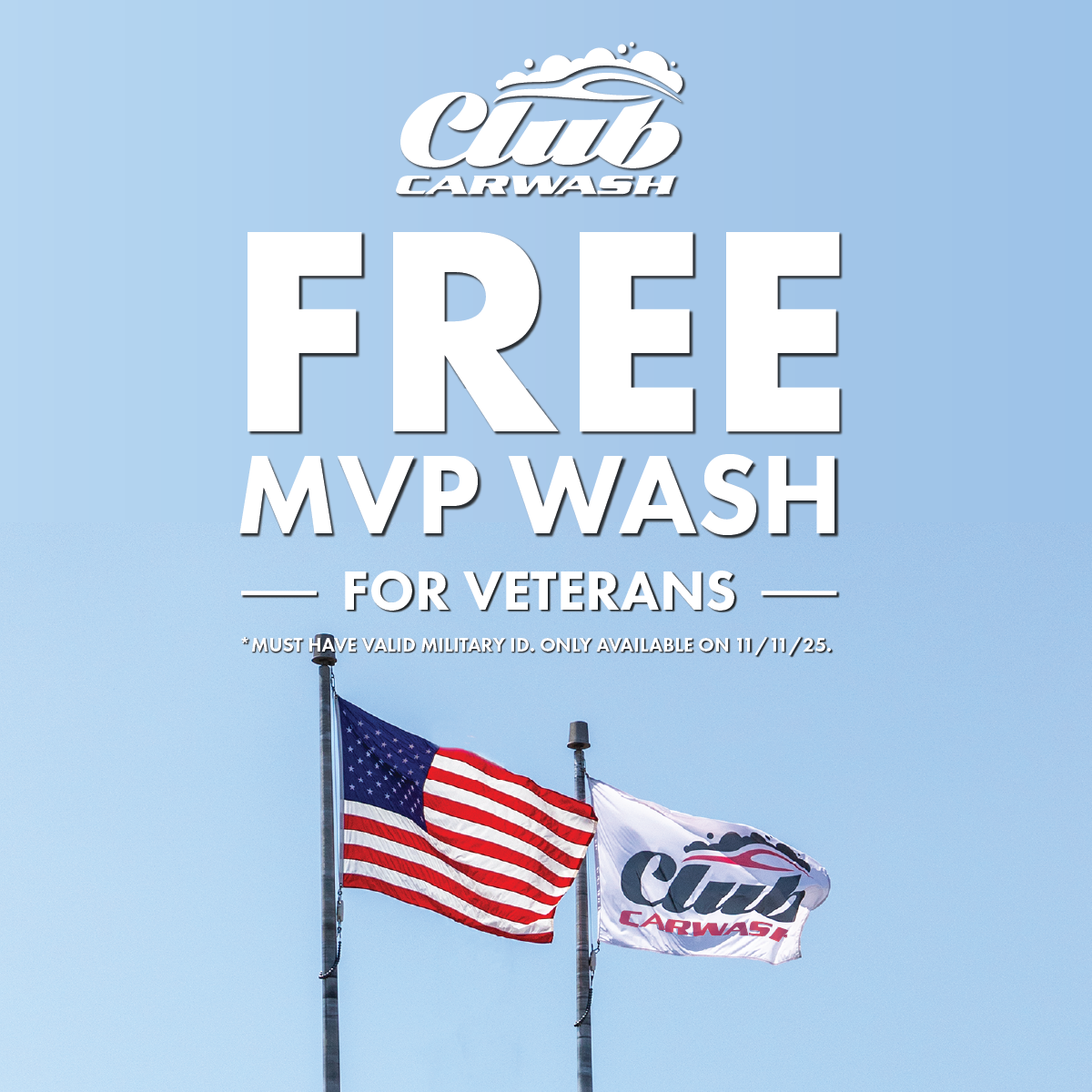 Club Car Wash Offers Veterans and Active Military Free MVP Washes